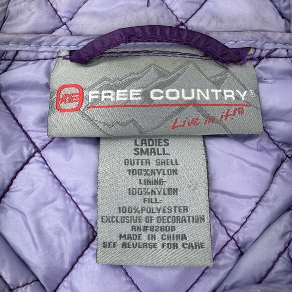 Free Country Purple Quilted Hooded Jacket Women’s Small Outdoor Hiking Active - Picture 2 of 13